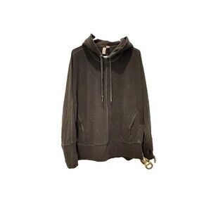 Womens Sweaty Betty Escape Luxe Fleece Hoodie Black Sweatshirt 12 Large Pullover